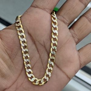10kt Real Gold Cuban Curb Diamond Cut Bracelet